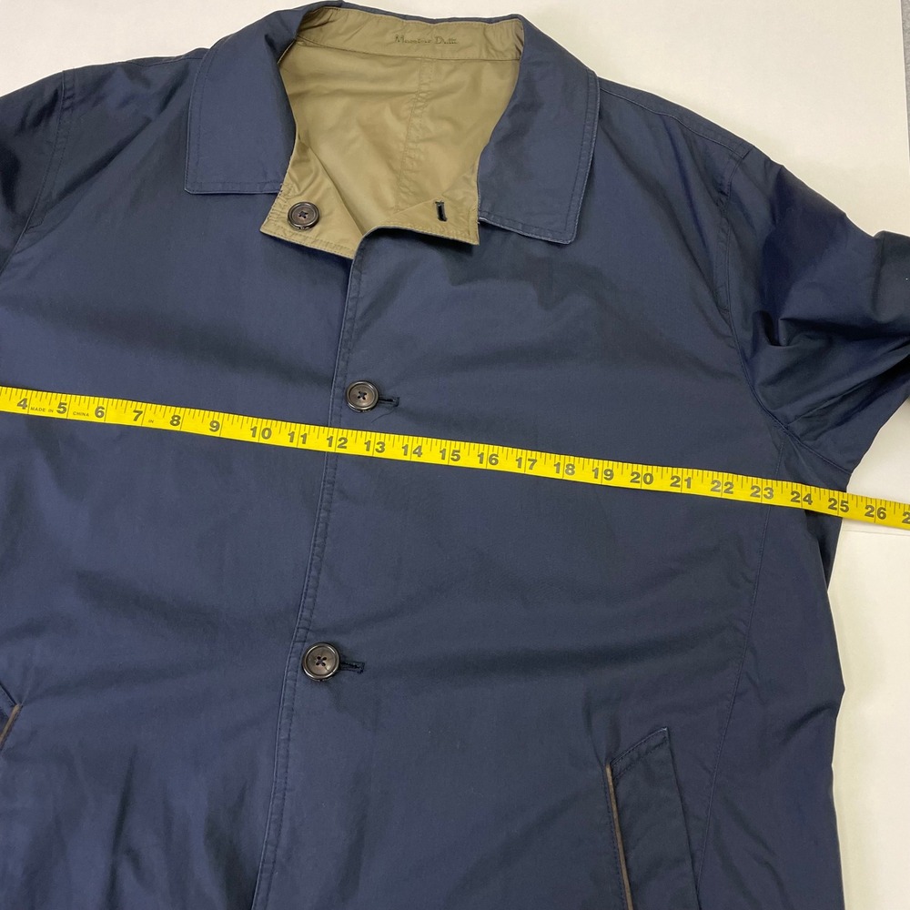 Massimo Dutti Reversible Car Coat Mens XXL Navy Blue Olive Green Jacket - Picture 15 of 16